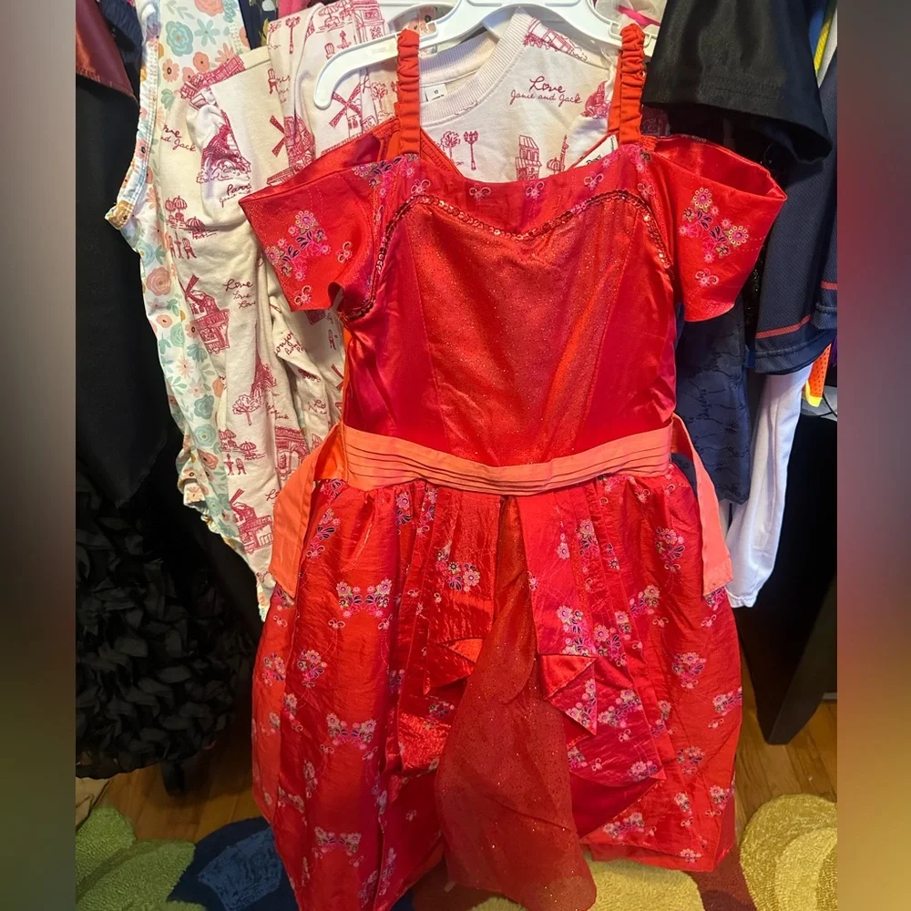 Red Floral Girls' “Princess Elena” Dress